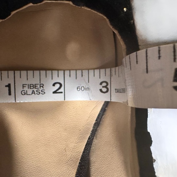 Karl Lagerfeld Paris Black Suede Grommet Heels Block Heel Size 9 - Picture 11 of 13